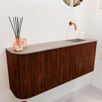 Toiletmeubel Mondiaz Joya Dlux | 101.6 cm | Meubelkleur Ruby | Faye wastafel Saba Wasbak Rechts | Zonder kraangat(en)