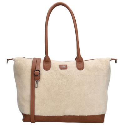 Charm London Fluffy Teddy Laptoptas Buckingham 15.6&apos;&apos; Beige