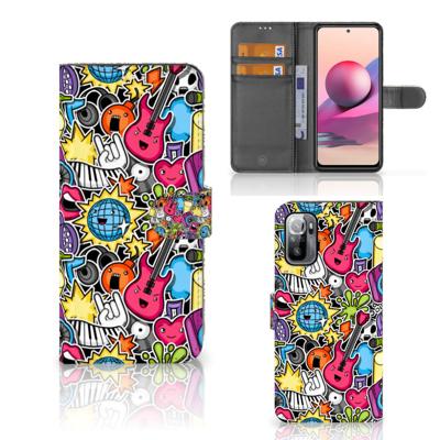 Xiaomi Redmi Note 10/10T 5G | Poco M3 Pro | Wallet Case | met Pasjes | Punk Rock