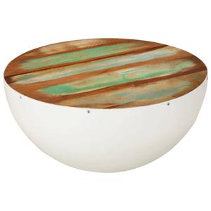 Salontafel rond 50x24 cm massief gerecycled hout wit