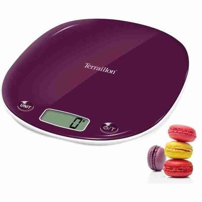 Elektronische keukenweegschaal - TERRAILLON - MACARON Plum - Capaciteit 5 Kg - Elegant ontwerp