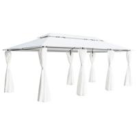 Prieel met gordijnen 180g/m² 600x298x270 cm wit