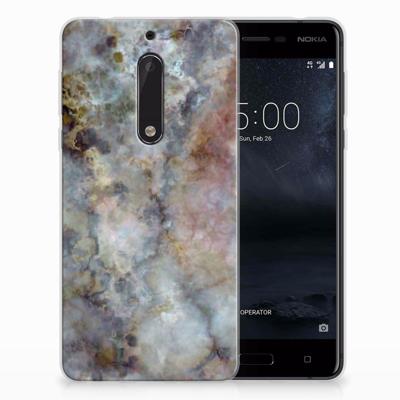 Nokia 5 | TPU | Siliconen hoesje | Marmer Grijs