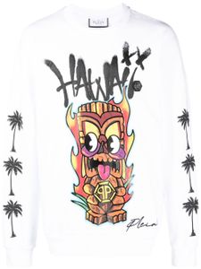 Philipp Plein sweat à imprimé LS Hawaii - Blanc