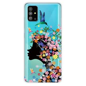 Softcase hoes - Samsung Galaxy S20 Plus - Meisje met bloemen