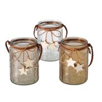 Boltze Home Theelichthouder glas h13,5cm