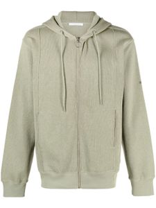 Helmut Lang hoodie zippé à lien de resserrage - Vert