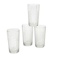 8x Stuks longdrink glazen met relief 490 ml