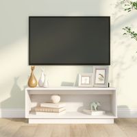 Tv-meubel 90x35x35 cm massief grenenhout wit