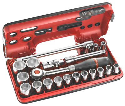 Facom 21-delige compacte doos 1/2" 6-kant met ratel met draaiend heft - S.360DBOX1