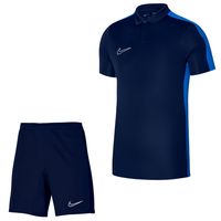 Nike Dri-FIT Academy 23 Polo Trainingsset Kids Donkerblauw Blauw Wit - thumbnail