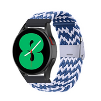 Braided nylon bandje - Blauw / wit - Samsung Galaxy Watch - 46mm / Samsung Gear S3