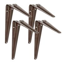 AMIG Plankdrager/planksteun van metaal - 4x - gelakt bruin - H250 x B200 mm