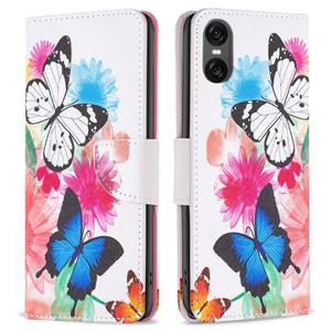 Sony Xperia 10 VI Wonder Series Portemonnee Hoesje - Witte Bloemen