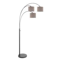 Steinhauer VloerlampSparkled Light zwart met taupe kappen - 3823ZW