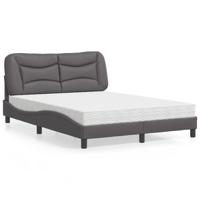 Bed met matras kunstleer grijs 120x200 cm Bed met matras kunstleer grijs 120x200 cm