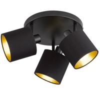Trio PlafondspotTommy 3-lichts zwart met goud - R80333979