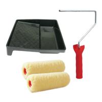 Sorex Verfrollers schilderen set - met beugel en verfbak - 2x vacht verfrollers - breedte 25 cm