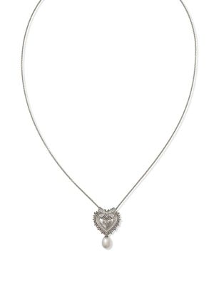 Dolce & Gabbana collier en or blanc 18ct serti de diamants et de perles