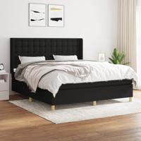 Boxspring met matras stof zwart 180x200 cm