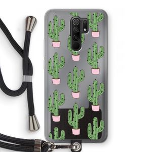 Cactus Lover: Xiaomi Redmi 9 Transparant Hoesje met koord