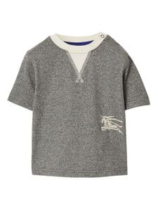 Burberry Kids t-shirt bicolore à logo brodé - Gris