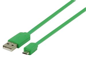 Valueline USB2.0-A - USB2.0-Micro B, 1m USB-kabel 2.0 USB A Micro-USB B Groen