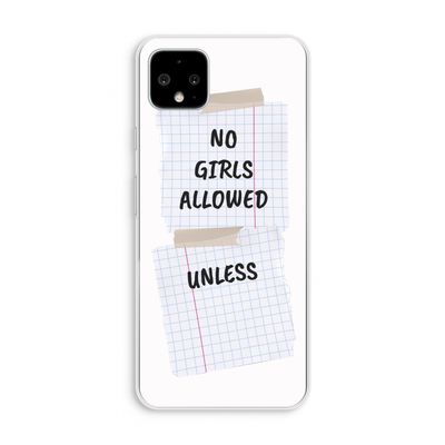 No Girls Allowed Unless: Pixel 4 XL Transparant Hoesje