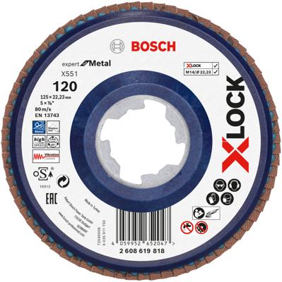 Bosch Accessoires Lamellenschijf X551 125mm G120 kunststof recht X-LOCK - 2608619818