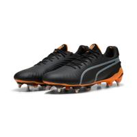 PUMA King Ultimate IJzeren-Nop Voetbalschoenen (SG) Zwart Oranje Zilver