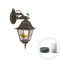 QAZQA Smart vintage buiten wandlantaarn brons incl. Wifi A60 -