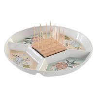 Snackdienblad DKD Home Decor 23,5 x 23,5 x 3 cm Groen Keramiek