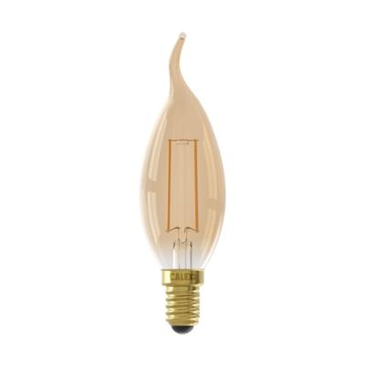 LED volglas Filament Tip-Kaarslamp 220-240V 3,5W 250lm E14 BXS35, Goud 2100K Dimbaar - Calex