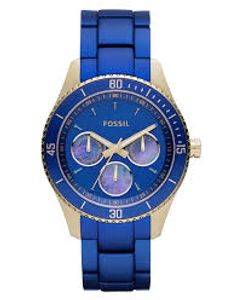 Horlogeband Fossil ES3079 Aluminium Blauw 18mm