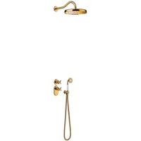 Regendouche set Tres Clasic | Inbouw | Thermostaatkraan | 2-weg | Vintage | 24k Goud glans - thumbnail