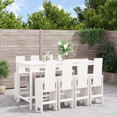9-delige Barset massief grenenhout wit