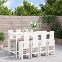 9-delige Barset massief grenenhout wit