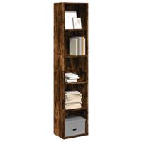 Boekenkast 40x30x189 cm bewerkt hout gerookt eikenkleurig
