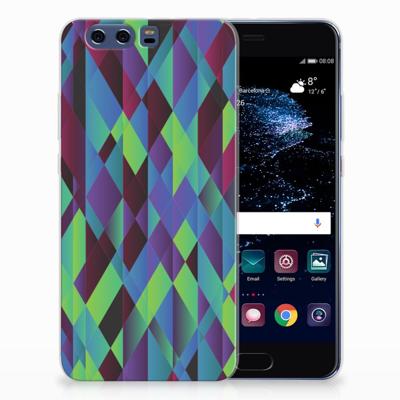 Huawei P10 Plus | TPU Hoesje | Abstract Green Blue