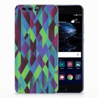 Huawei P10 Plus | TPU Hoesje | Abstract Green Blue