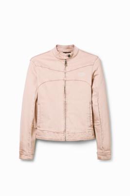 Denim bikerjack - RED - XS