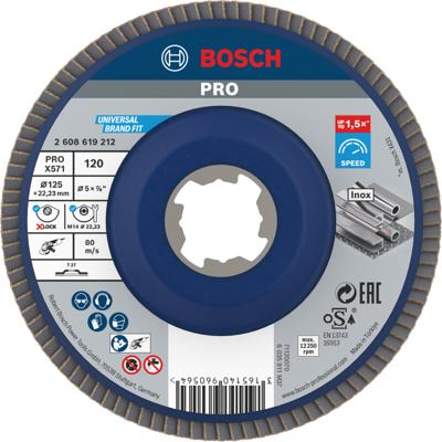 Bosch Accessoires X-LOCK Lamellenschijf Best for Metal recht, kunststof, Ø125mm, G 120, X571 - 1 stuk(s) - 2608619212