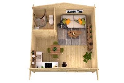 Blokhut - Tuinhuis Toilet/Shower Kit XXXL | 70 mm | onbehandeld