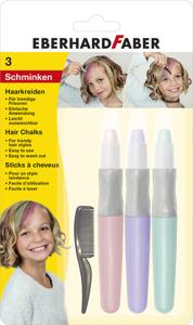 Eberhard Faber ef-579202 haarkrijt 3 stuks roze, paars, turquoise