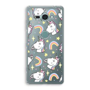 Rainbow Unicorn: Sony Xperia XZ2 Compact Transparant Hoesje