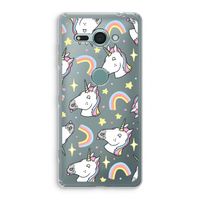 Rainbow Unicorn: Sony Xperia XZ2 Compact Transparant Hoesje - thumbnail