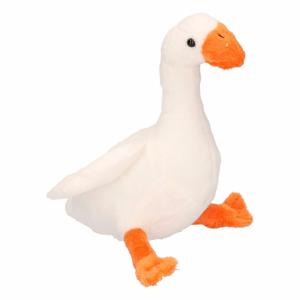 Pluche knuffel gans - wit - 18 cm - vogel