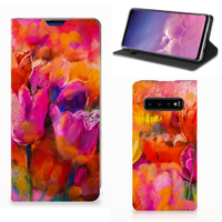 Bookcase Samsung Galaxy S10 Tulips