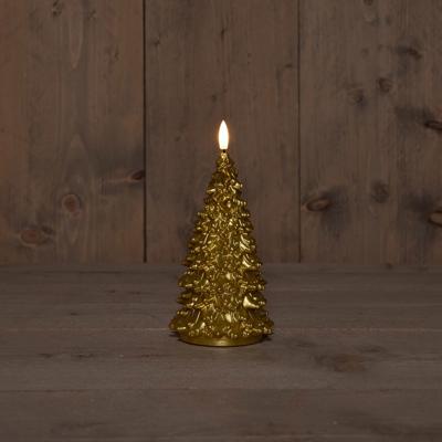 B.O.T. 3D Wick Gold Christmas Tree Wax 9,5X20 cm - Annas collection