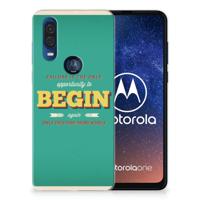 Motorola One Vision | Siliconen hoesje | met naam Quote Begin